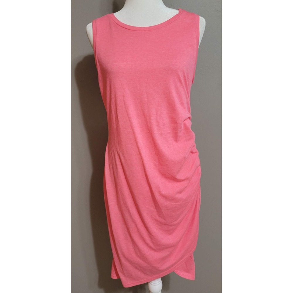 Leith Pink Tank Dress with Ruched Side